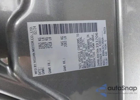 2024 Nissan Altima Sv Fwd из США, поврежденный, VIN 1N4BL4DV3RN393706